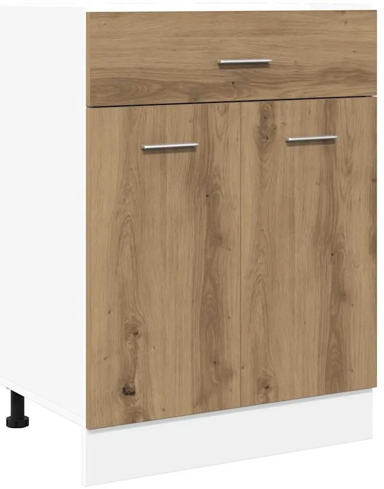 856090 vidaXL Шкаф с чекмеджета "Lyon", дъб Artisan, 60x46x81,5 см, инженерно дърво