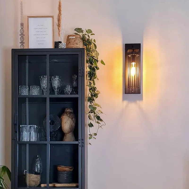 Модерна стенна лампа черна тел - Balenco Wazo