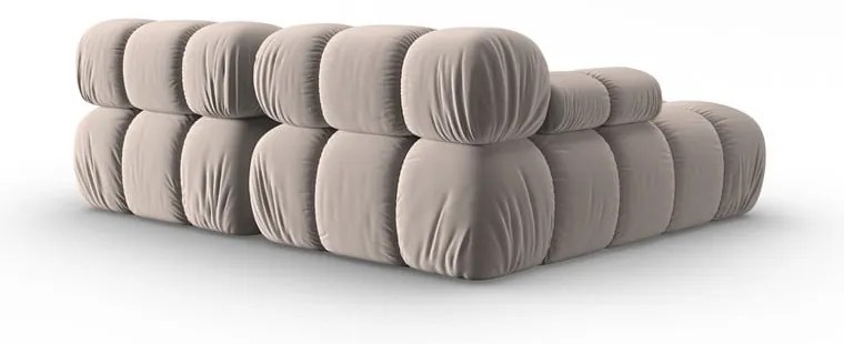 Светлокафяв кадифен модулен ъглов диван (ляв ъгъл) Bellis – Micadoni