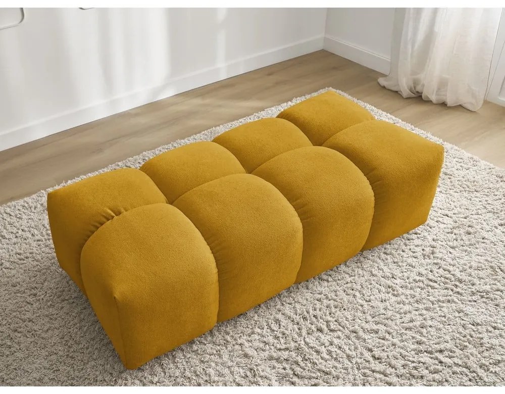 Табуретка от прежда с примки от букле в цвят горчица Everest – Bobochic Paris