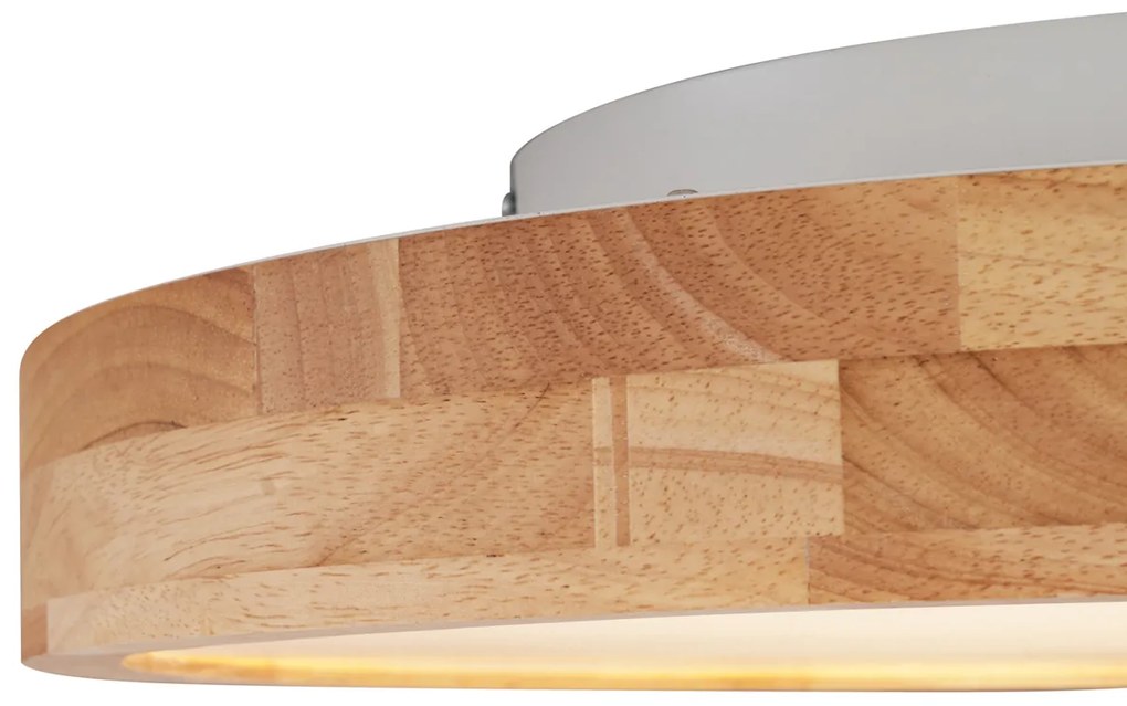 Скандинавски плафон от дърво 50 см с LED димер - Pecker