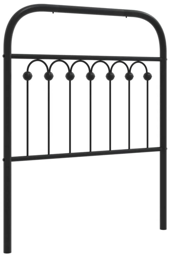 376627 vidaXL Метална резервна табла за легло, черна, 80 см