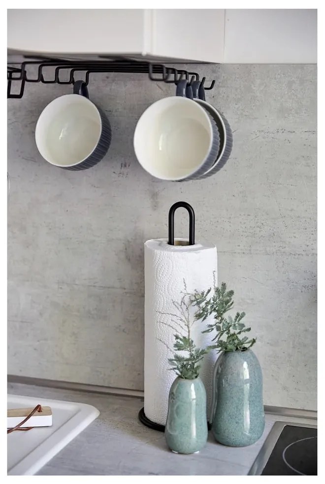 Черна двуредова стойка за 8 чаши - Wenko