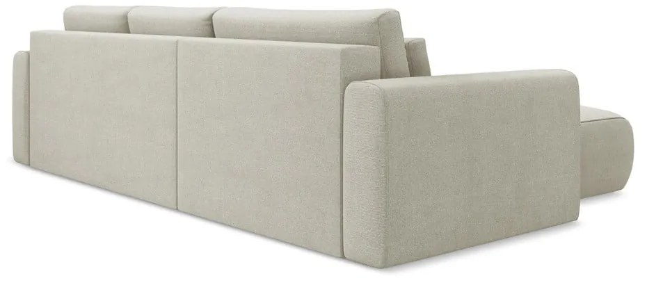 Бежов разтегателен ъглов диван с място за съхранение (ляв ъгъл) Kapua – Makamii