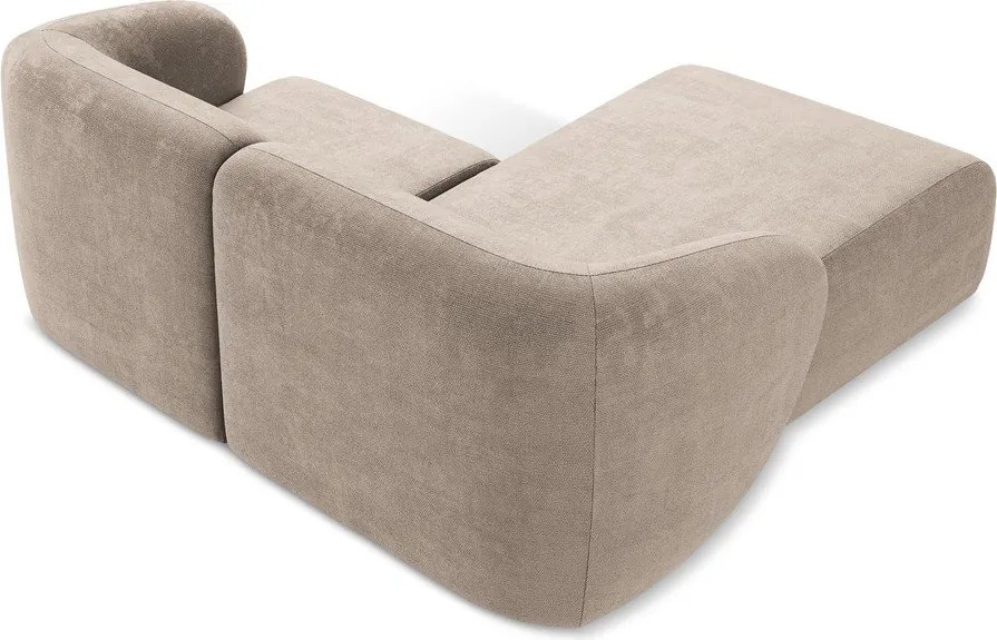 Светлокафяв шенилов ъглов диван (ляв ъгъл) Lani – Makamii