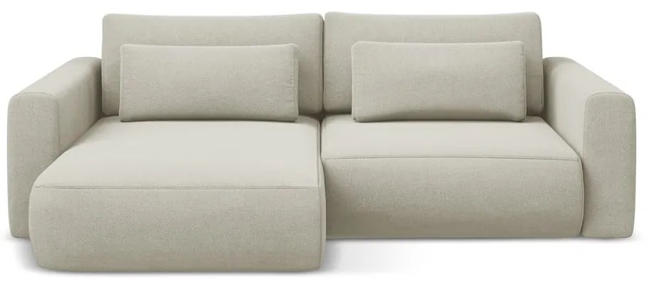 Бежов разтегателен ъглов диван с място за съхранение (ляв ъгъл) Kapua – Makamii