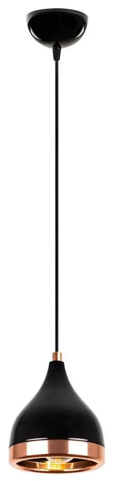 Полилей на кабел YILDO 1xE27/40W/230V черен/меден