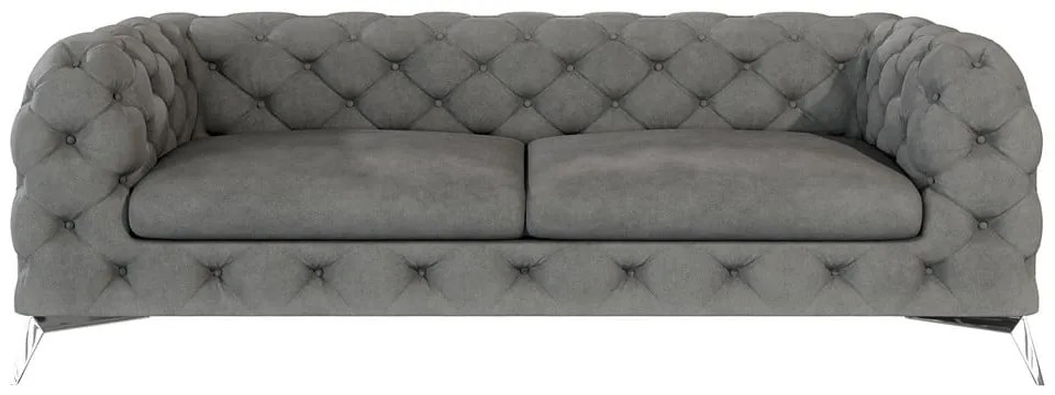 Сив кадифен диван 225 cm Chelsea – Ropez