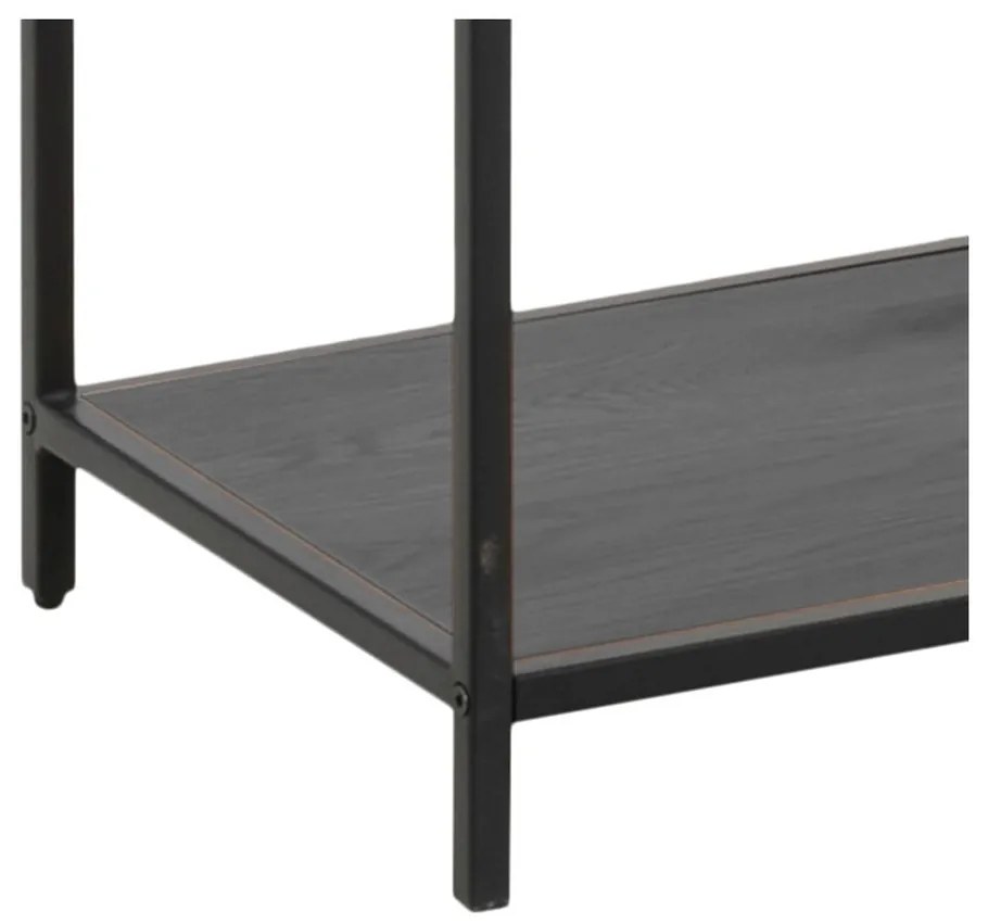 Черна етажерка за книги в декор от ясен 114x185 cm Seaford - Actona