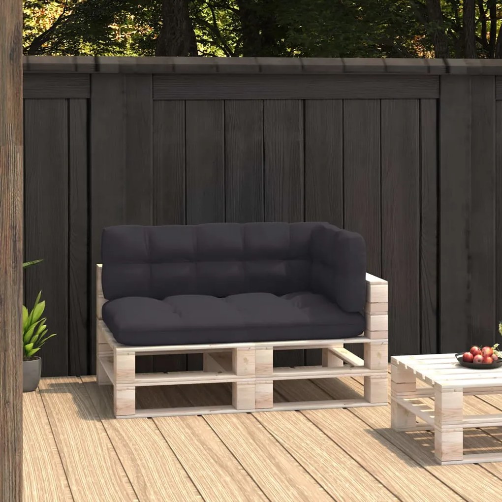 Палетни възглавници, 3 бр, антрацит, текстил