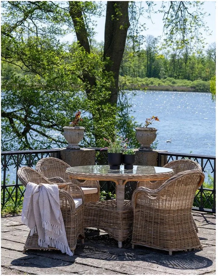 Ратанови градински столове в комплект от 2 бр. в естествен цвят Larisa – House Nordic