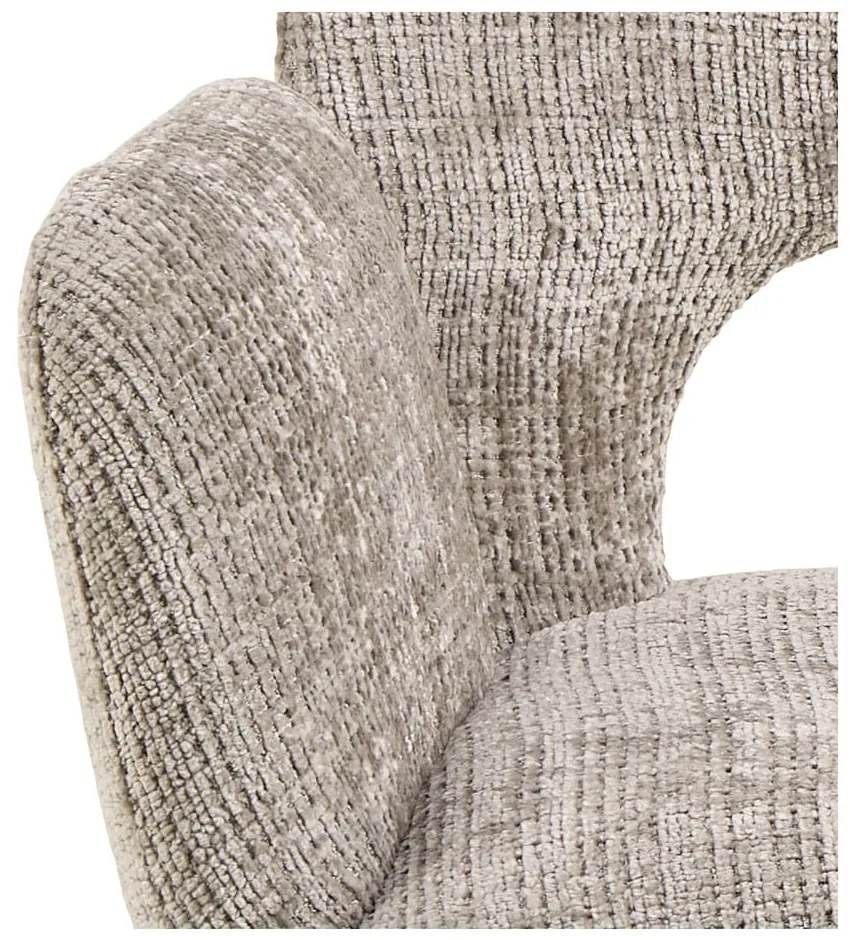 Светлосив тапициран трапезен стол с подлакътници Graham – Actona