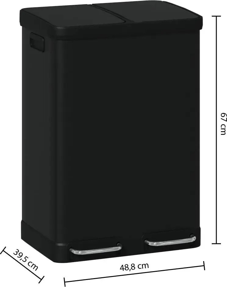 Кош за рециклиране 5five Ariane, Метал, 2x30 L - Инокс