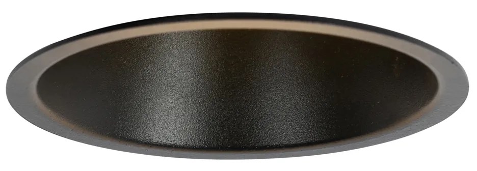 Комплект от 12 вградени прожектора черни GU10 70mm IP44 - Dept