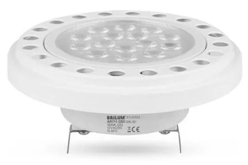 LED Крушка ECOLINE AR111 G53/12W/12V 3000K 30° бял - Brilagi