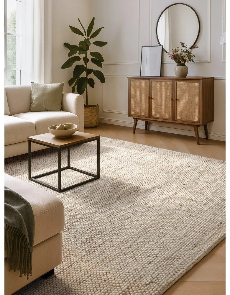 Бежов ръчно изработен килим със смес от вълна 120x180 cm Peas – Villeroy&Boch