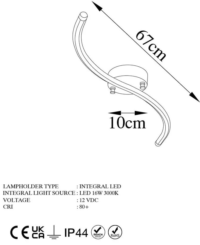 LED осветително тяло за таван в златист цвят 10x67 cm Yilan – Opviq lights