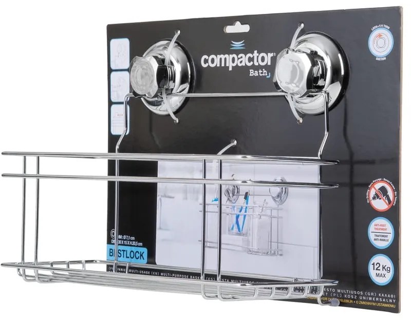 Самоносеща метална етажерка за баня в сребристо Bestlock Bath - Compactor