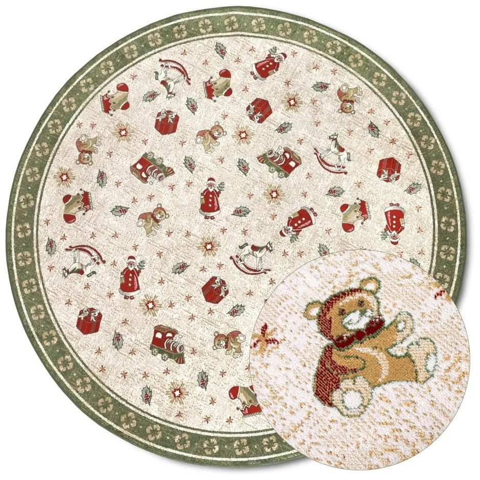 Зелен кръгъл килим с коледен мотив със смес от памук ø 200 cm Toy's Delight Green Christmas – Villeroy&amp;Boch