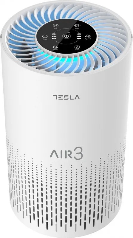 Пречиствател на въздух Tesla Тара Lite 3, 30W, HEPA филтър, Таймер, До 12 м2, Бял