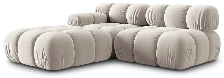 Бежов кадифен модулен диван 282 cm Bellis – Micadoni