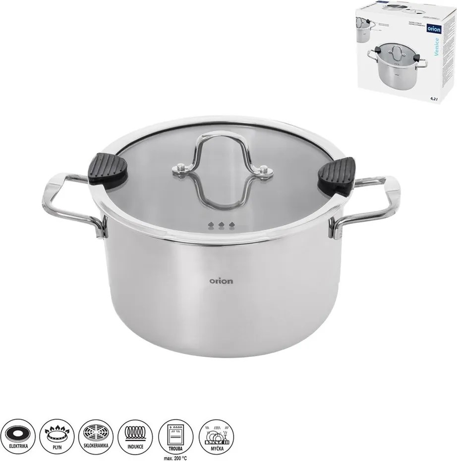Касерола от неръждаема стомана с капак 6,2 l Venice – Orion