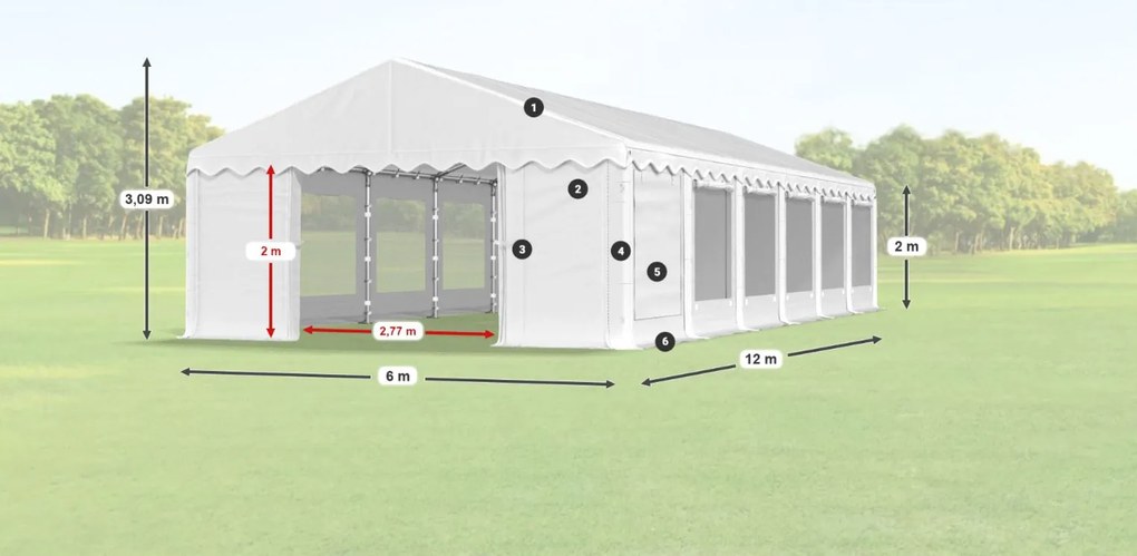 Partystan 6x12x2m Comfort PE 240g с мрежа против комари Лято