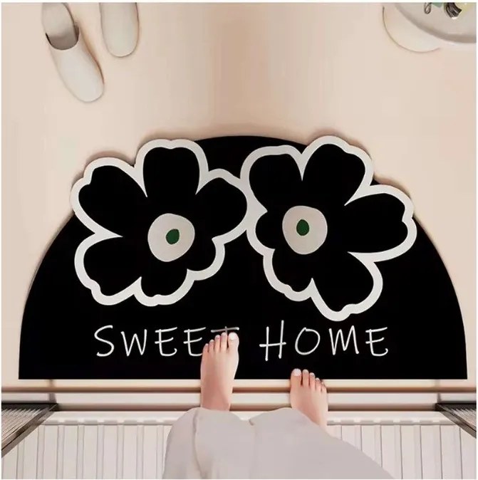 Черен килим за баня 60x100 cm Miedo – Foutastic