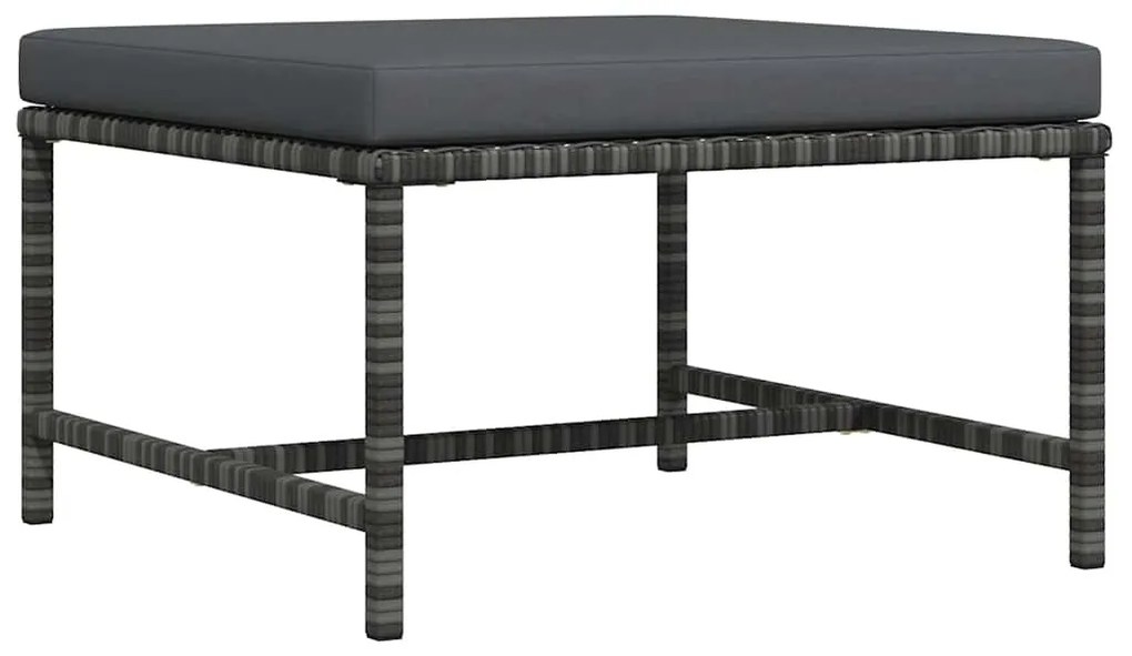 313495 vidaXL Модулна табуретка с възглавница, сива, полиратан