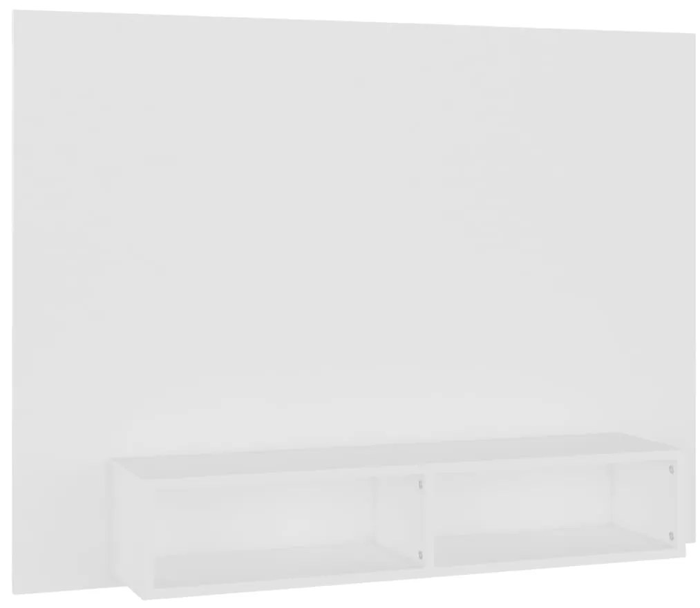 808269 vidaXL Стенен ТВ шкаф, бял, 120x23,5x90 см, инженерно дърво