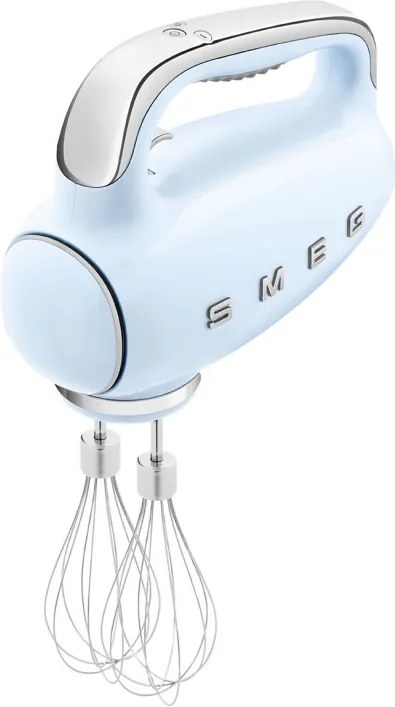 Ръчен миксер SMEG 50's Style HMF01PBEU, 250W, 9 скорости, Турбо, Скрит LED дисплей, Таймер, Аксесоари, Син