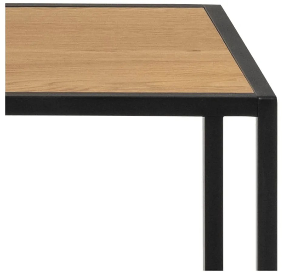 Черна етажерка за книги от дъб 135x150 cm Seaford - Actona