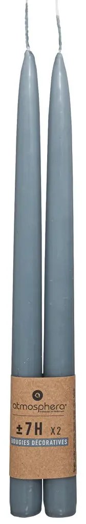 Свещи без аромат atmosphera Hugo, 30 cm, 2 бр - Бял