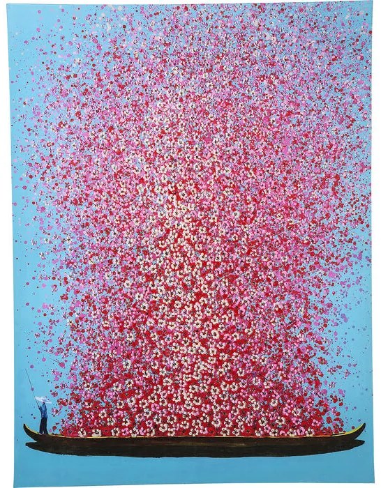 Арт.37104 Картина Touched Flower Boat Blue Pink 120x160cm