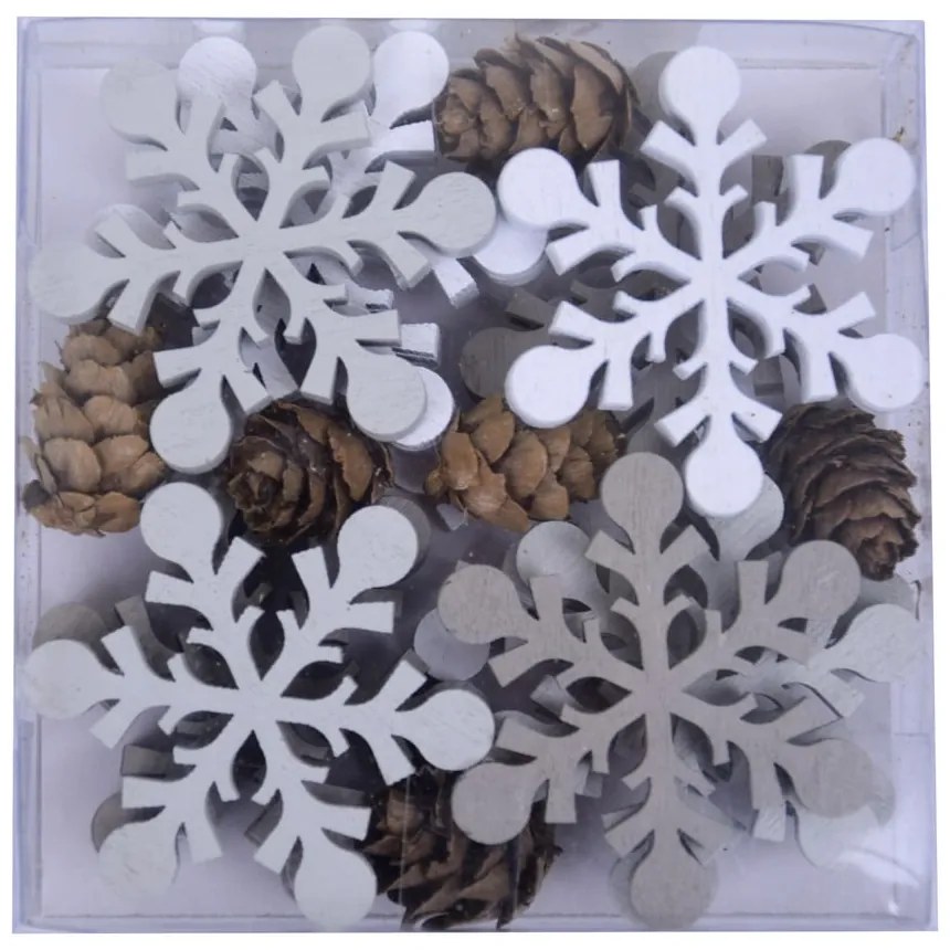 Комплект от 18 декоративни орнамента във формата на снежинки - Ego Dekor