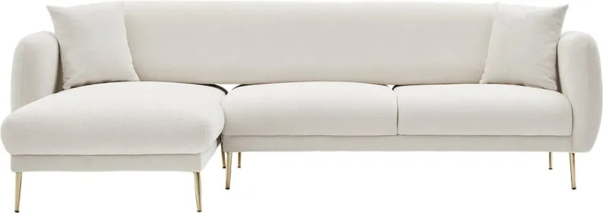 Бял ъглов диван (ляв ъгъл) Simena – Balcab Home