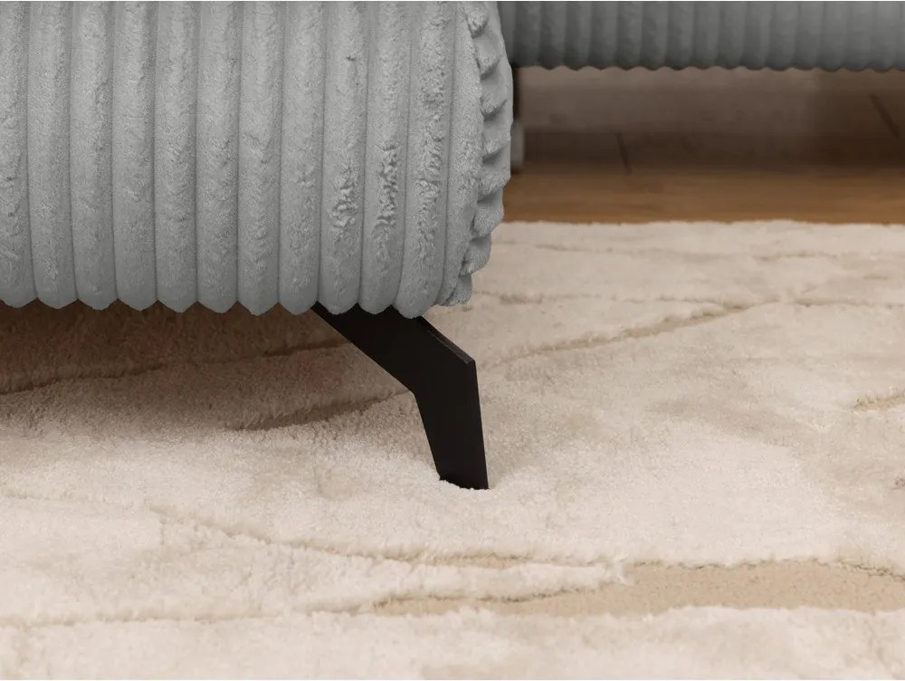 Светлосив ъглов диван от рипсено кадифе (ляв ъгъл L форма) Marbeya – Ropez