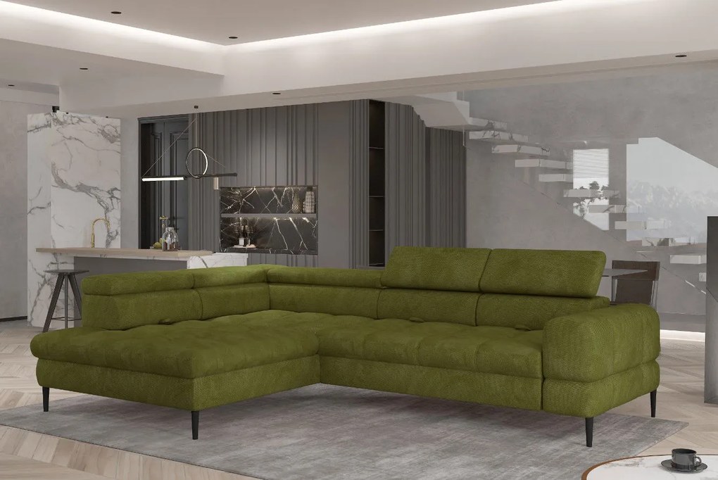 Ъглов диван Sovvor-Маслиново ляво