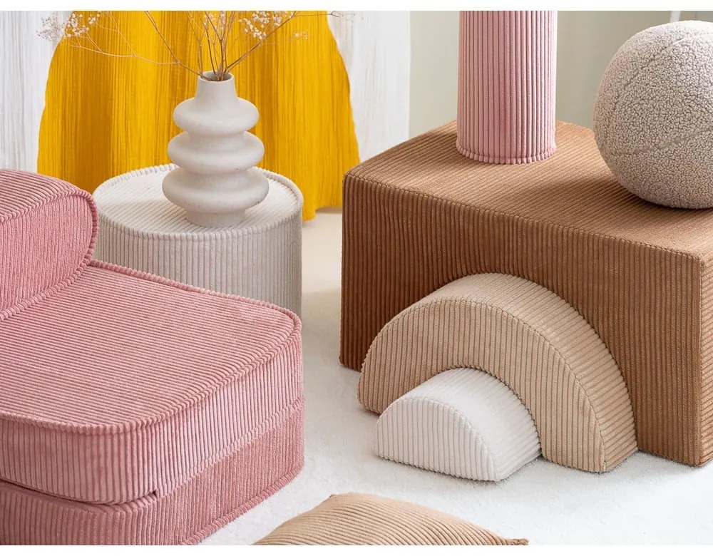 Кафяво велурено игрище от пяна 75x49x37 cm Rainbow Montessori – Wigiwama