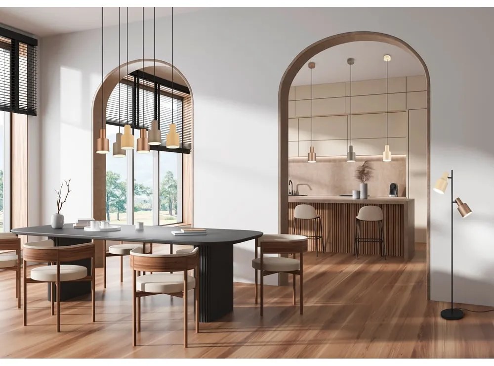 Кафяво висящо осветително тяло с метален абажур ø 12 cm Agudo – Trio