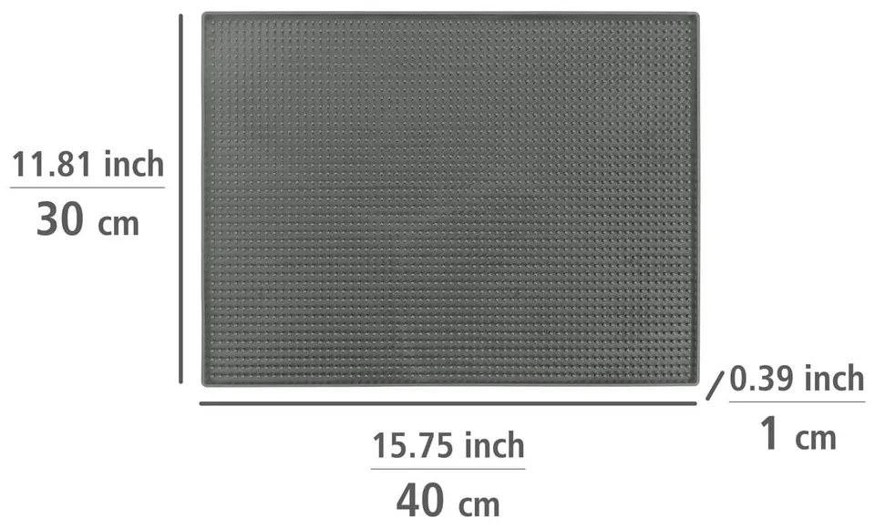 Сива гумена тавичка за оттичане за съдовете 40x30 cm Maxi – Wenko