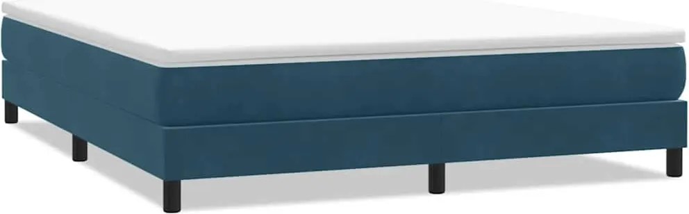 3315841 vidaXL Box Spring легло без матрак Тъмно синьо 180x210 cm кадифе