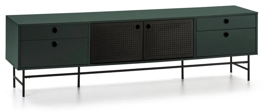 Черно-зелена маса за телевизор Punto - Teulat