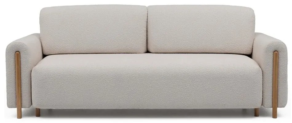 Сиво-бежов сгъваем/с място за съхранение диван от прежда с примки от букле 244 cm Arcadova – ELTAP