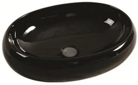 Мивка за баня ICB 854 B, Inter Ceramic, монтаж върху плот, порцелан, черен, 56x38x16см