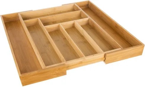 Кухненски бамбуков органайзер за прибори за чекмедже Ruhhy, разтегателен