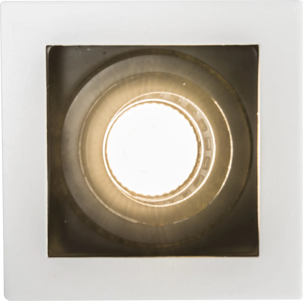 Комплект от 6 модерни вградени прожектора бели с черни регулируеми - Carree