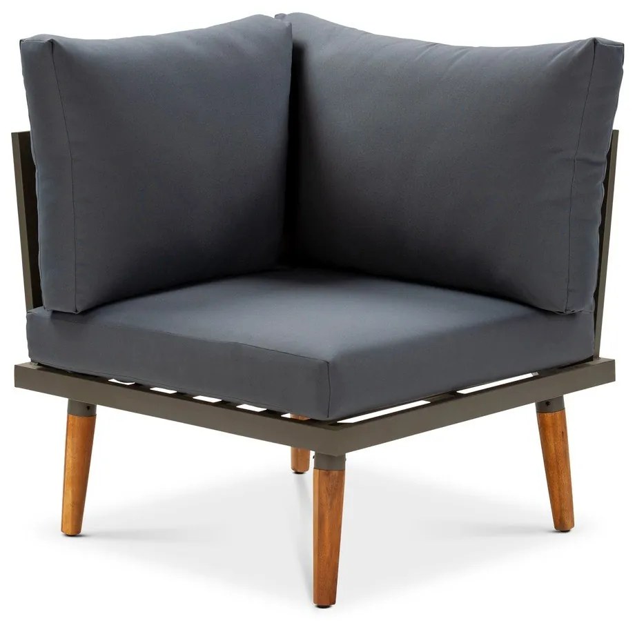 Сив градински диван със структура от акациева дървесина Lustio - Bonami Selection