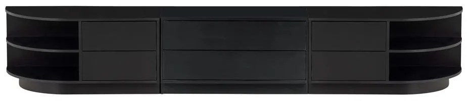 Черен модулен ТВ шкаф от масивен бор 231x40 cm Finca – WOOOD