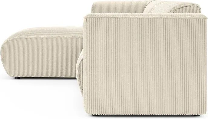 Бежов ъглов диван от рипсено кадифе (ляв ъгъл) Merid – Ropez